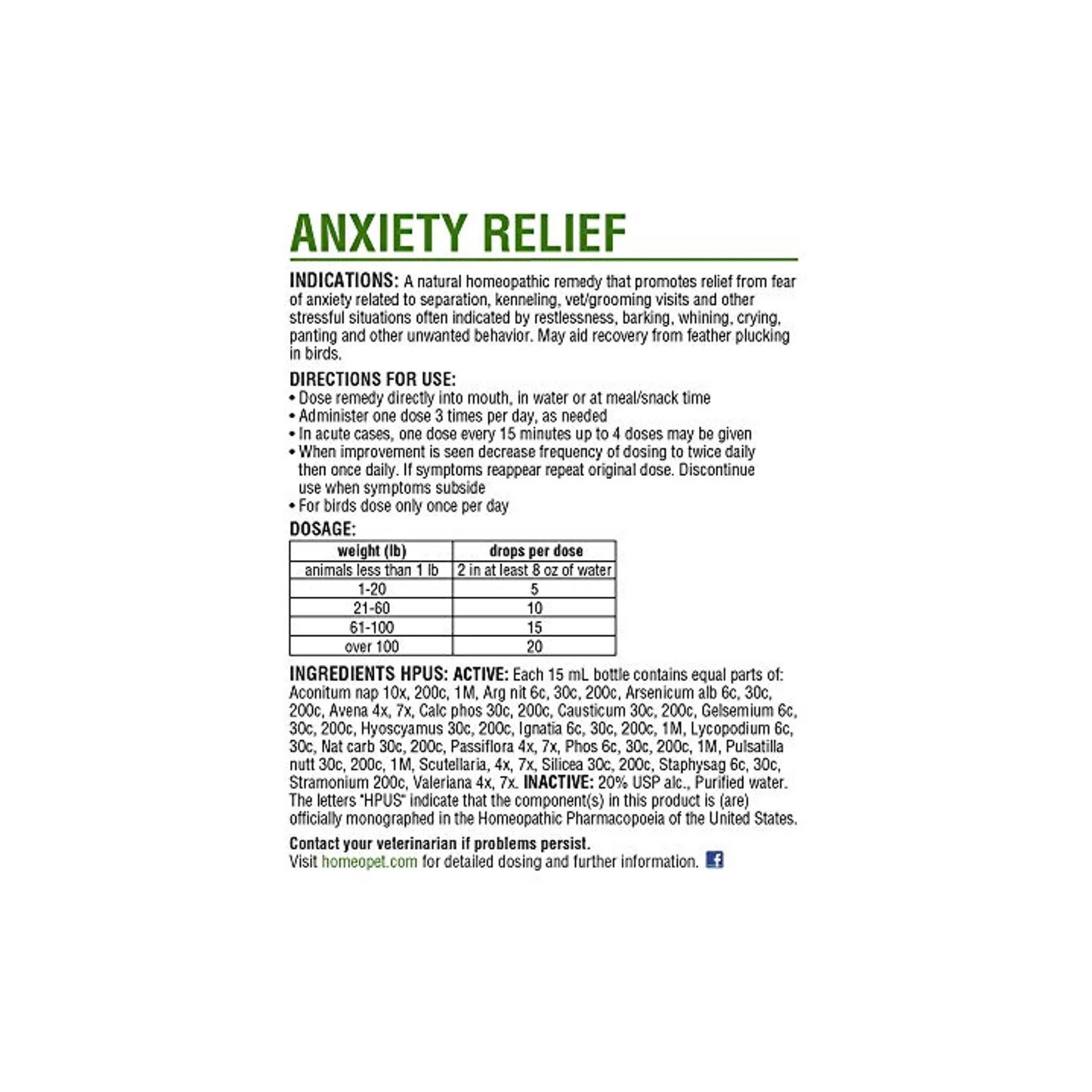 HomeoPet Anxiety Relief