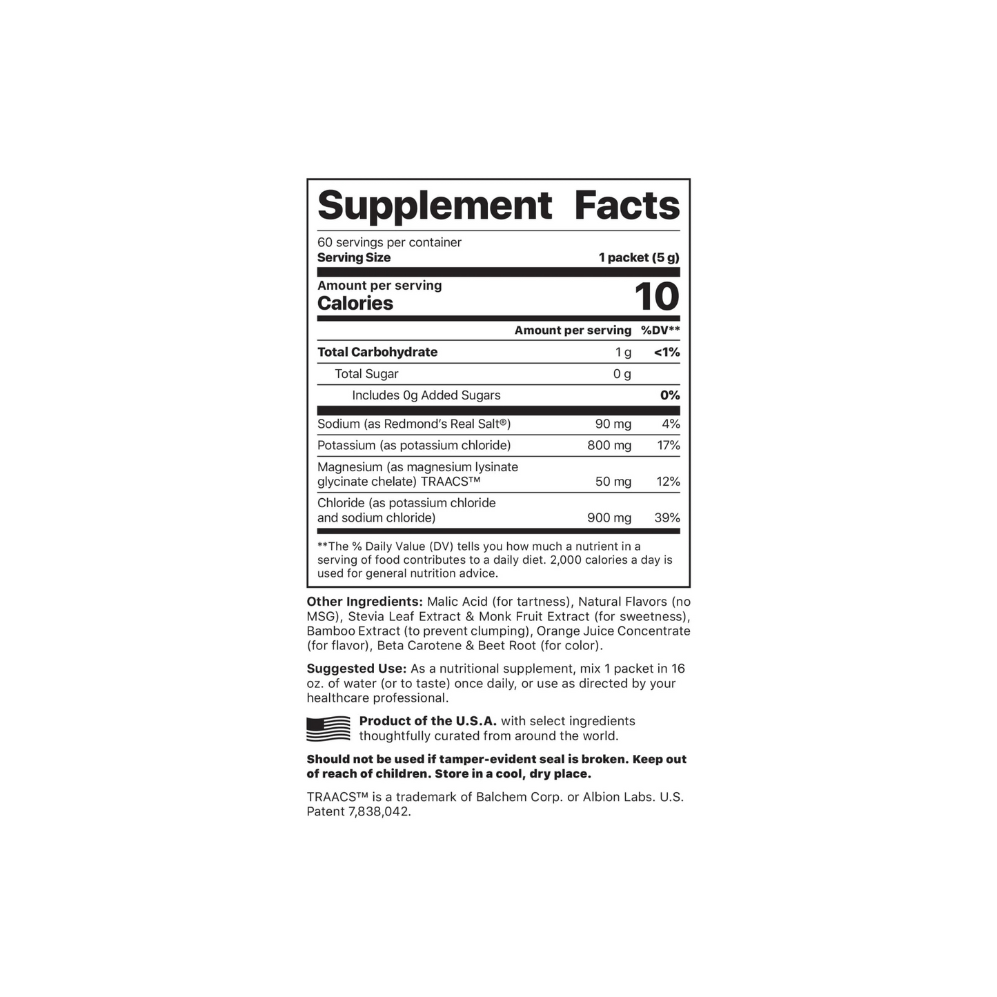 Potassium Cocktail Packets - Orange