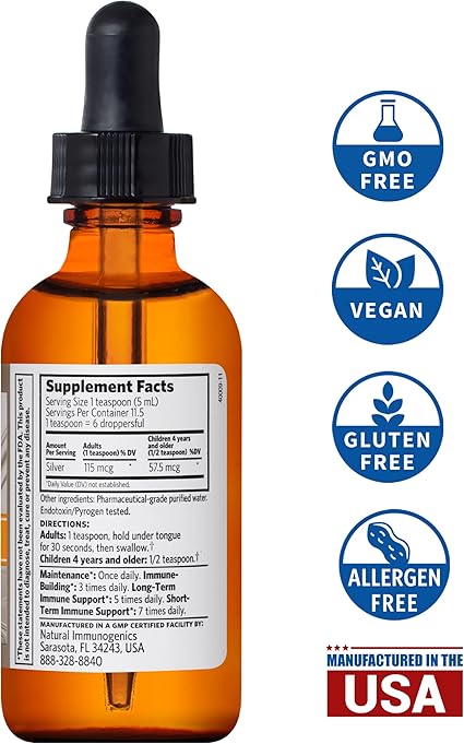 Professional Bio-Active Silver Hydrosol - 2oz Dropper