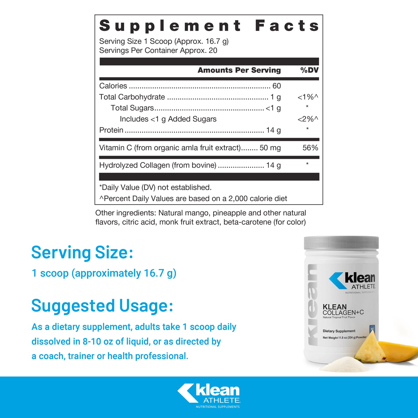 Klean Collagen+C Tropical Fruit Flavor