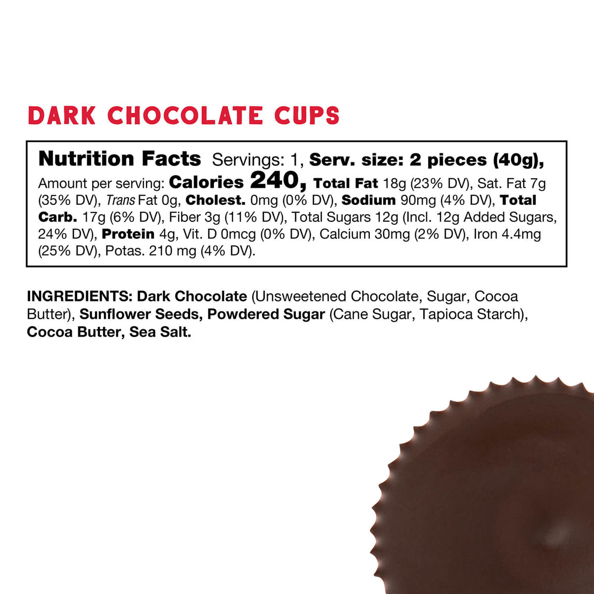 Free2b - Dark Chocolate Sunflower Butter Cups