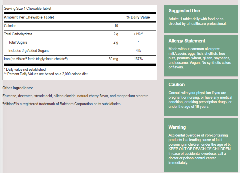 Iron Chelate (Chewable)