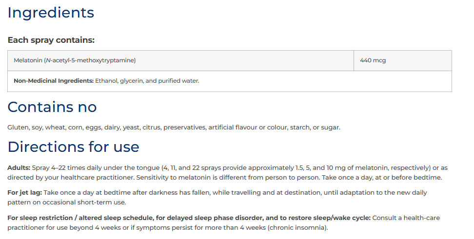 Liquid Melatonin SAP