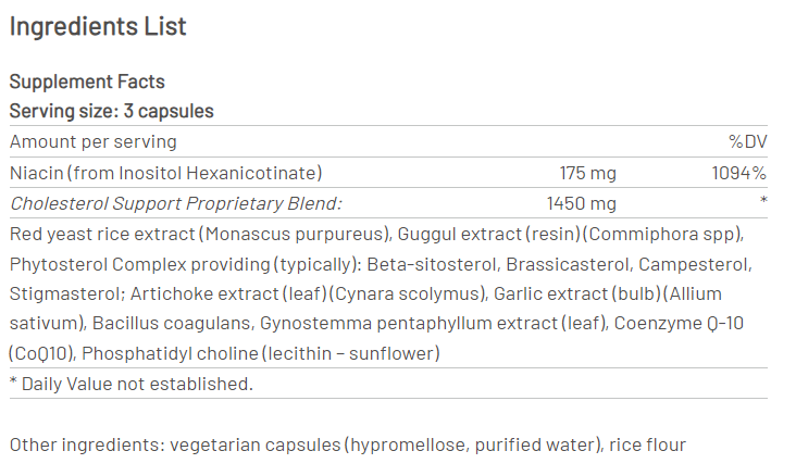 Cholesterol Support (Formerly Cholesterol)