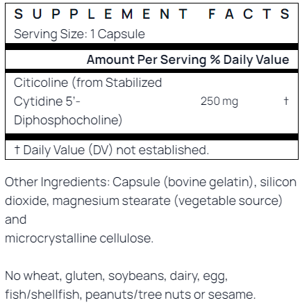 Citicoline CDP Choline 250mg