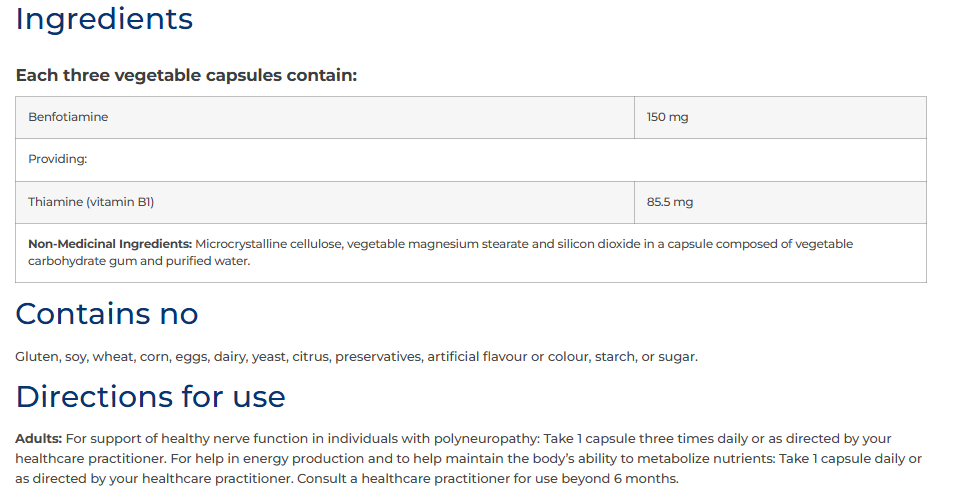 Benfotiamine SAP