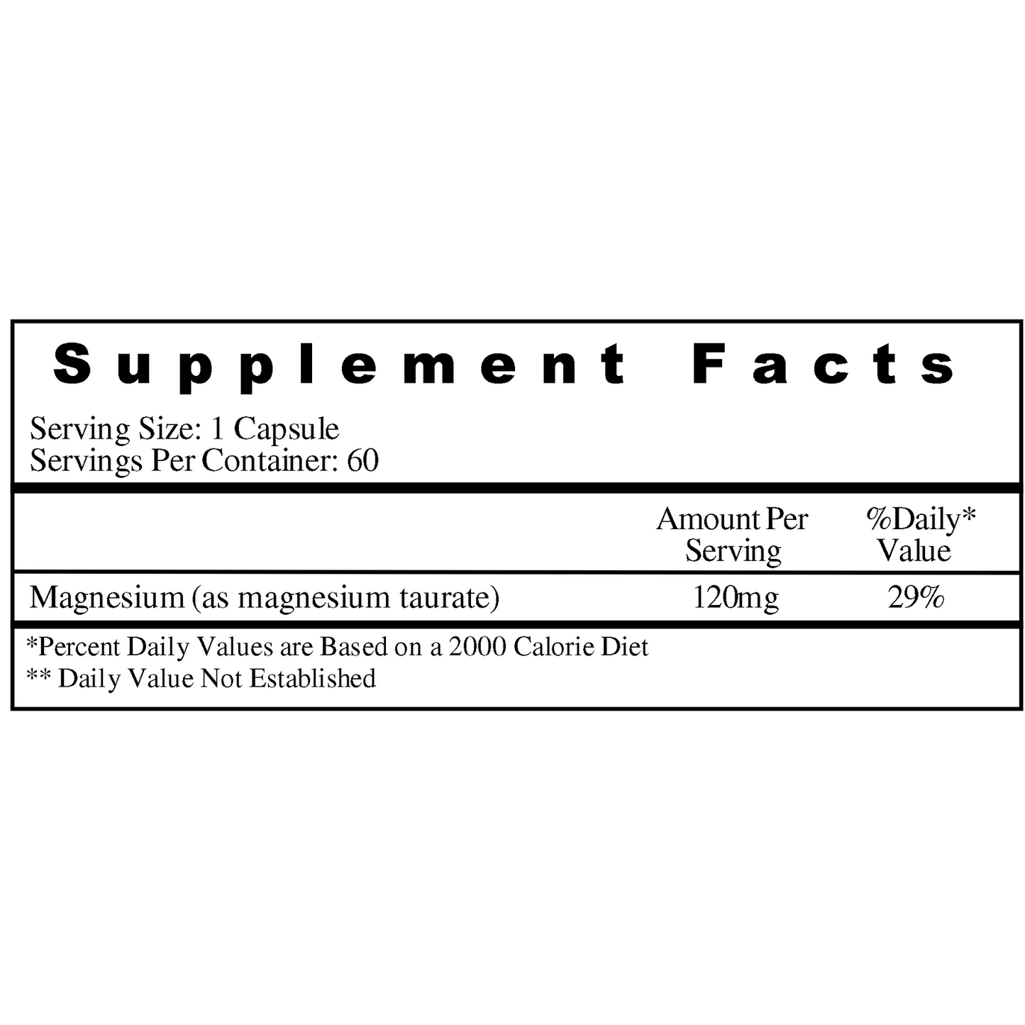 Magnesium Taurate 125mg
