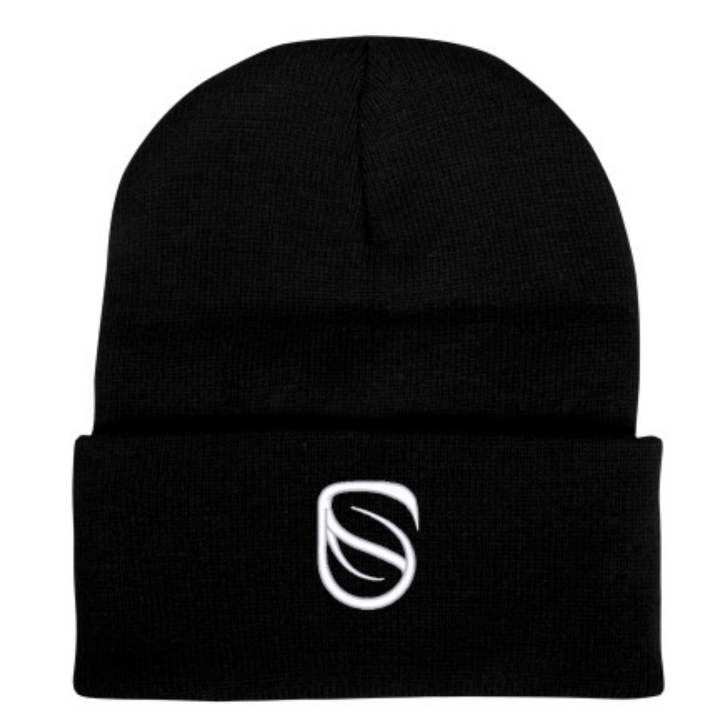 Black Knit Beanie w/Cuff