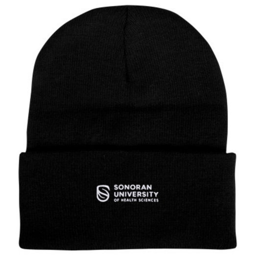 Black Knit Beanie w/Cuff