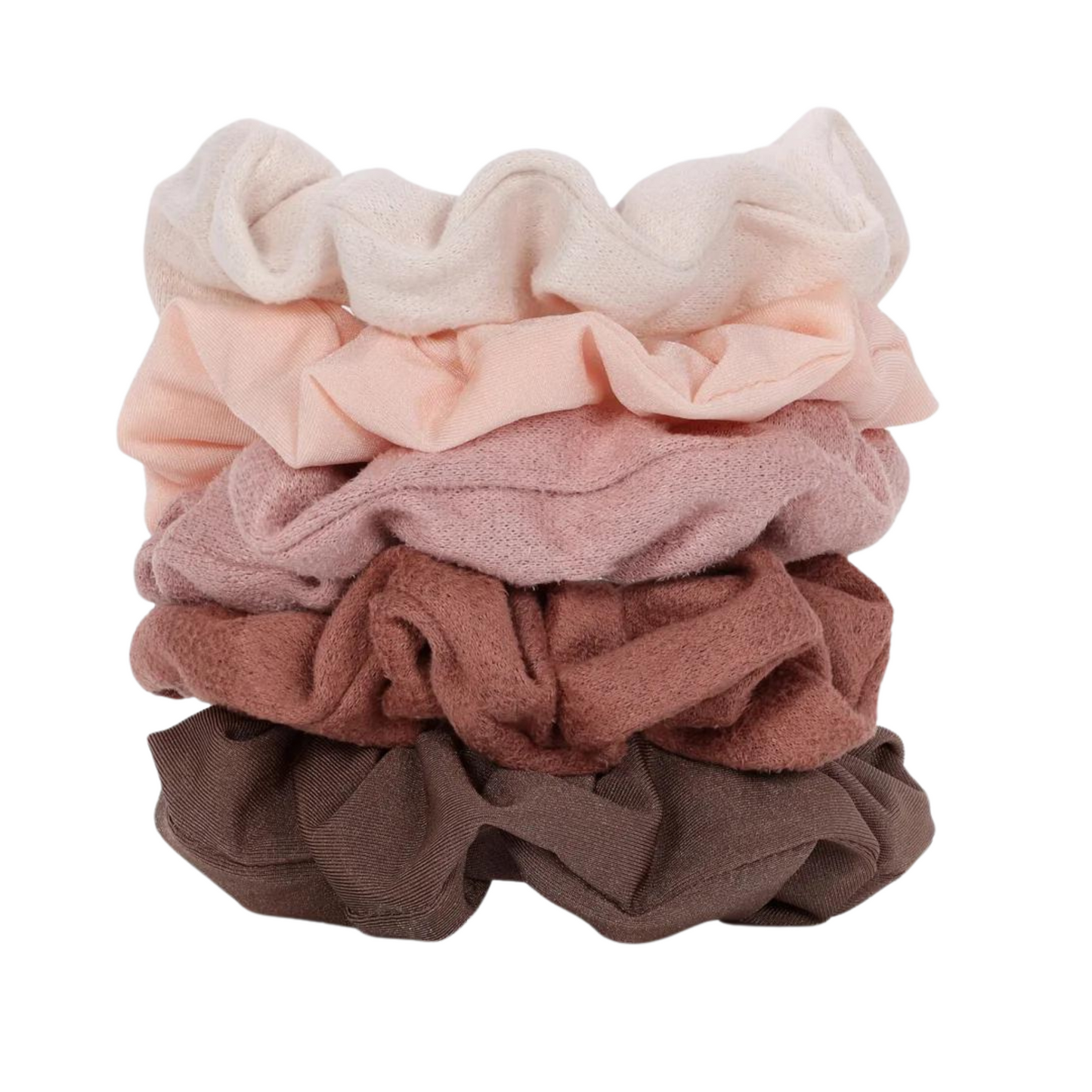 Assorted Textured Scrunchies 5pc Set