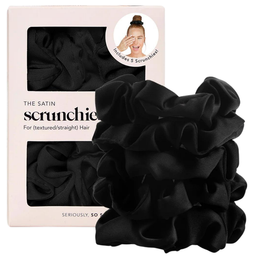 Black Satin Sleep Scrunchies