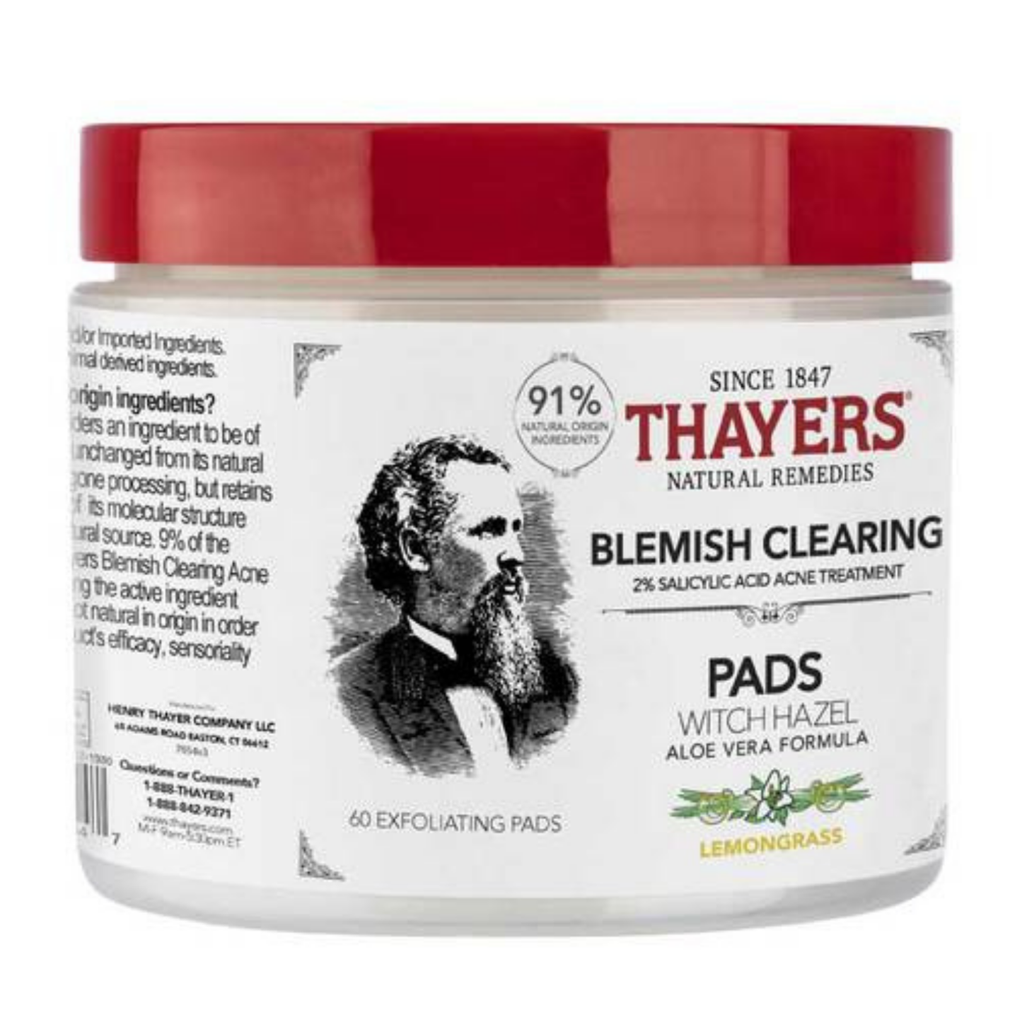 Thayers Lemongrass Witch Hazel Blemish Clearing Pads