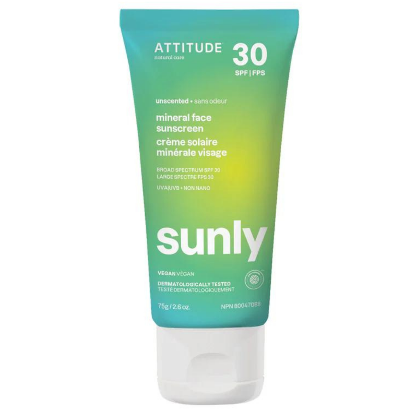 Attitude Sun Care - Face Sunscreen SPF 30 Unscented