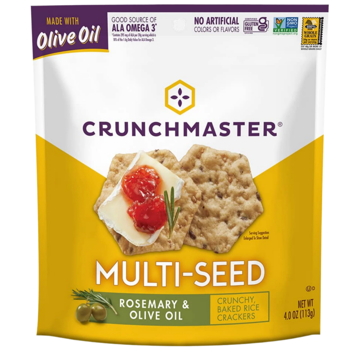 CrunchMasters Multi-Seed Crackers - Rosemary & Olive Oil