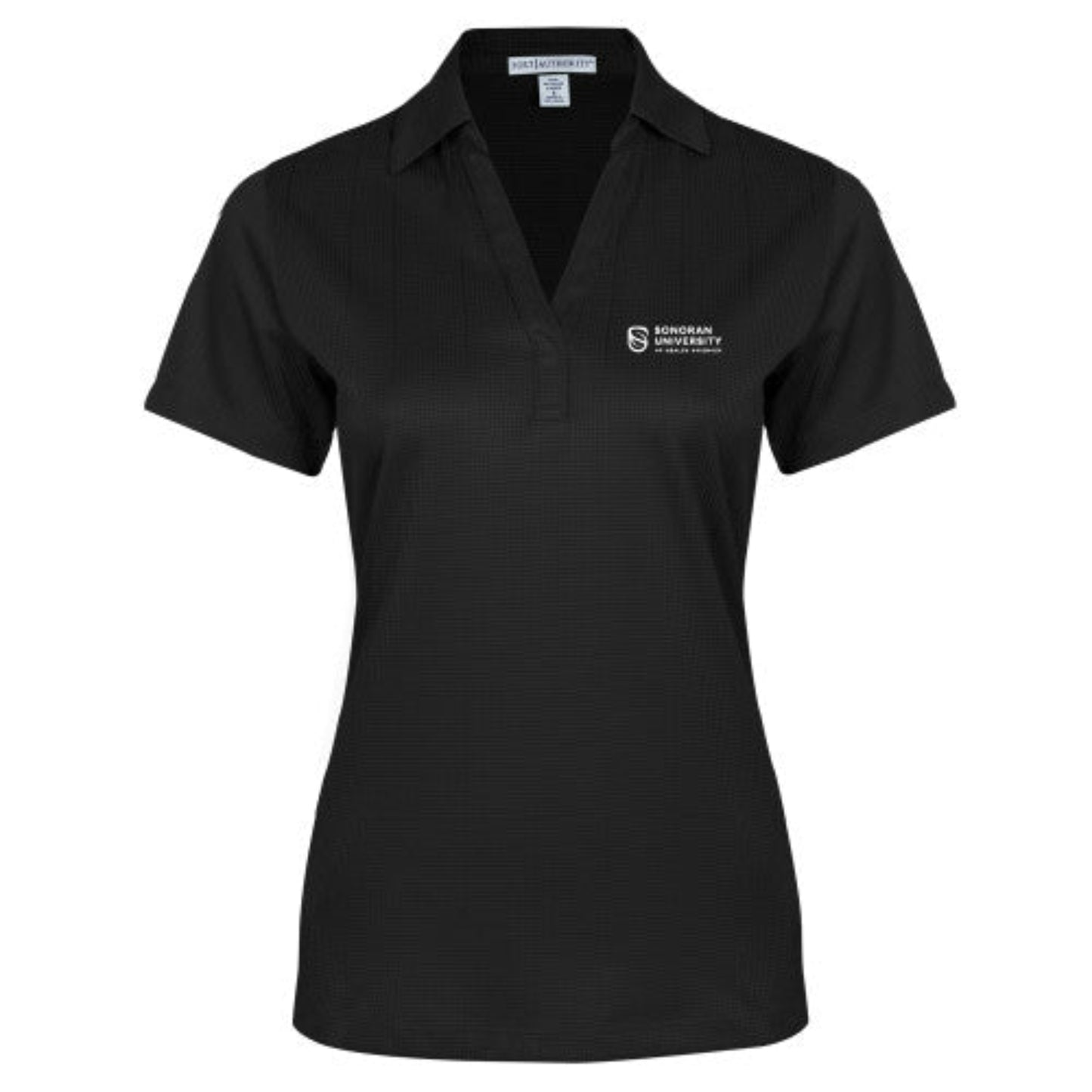 Sonoran Womens Black Performance Fine Jacquard Polo