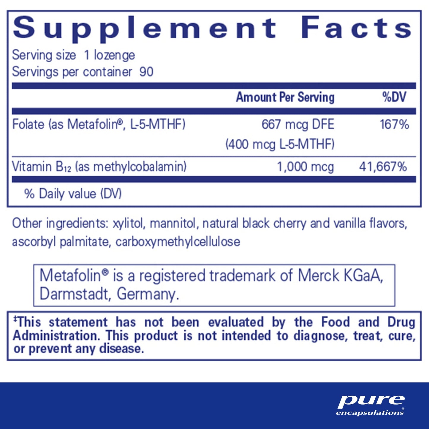 PureMelt B12 Folate Lozenges