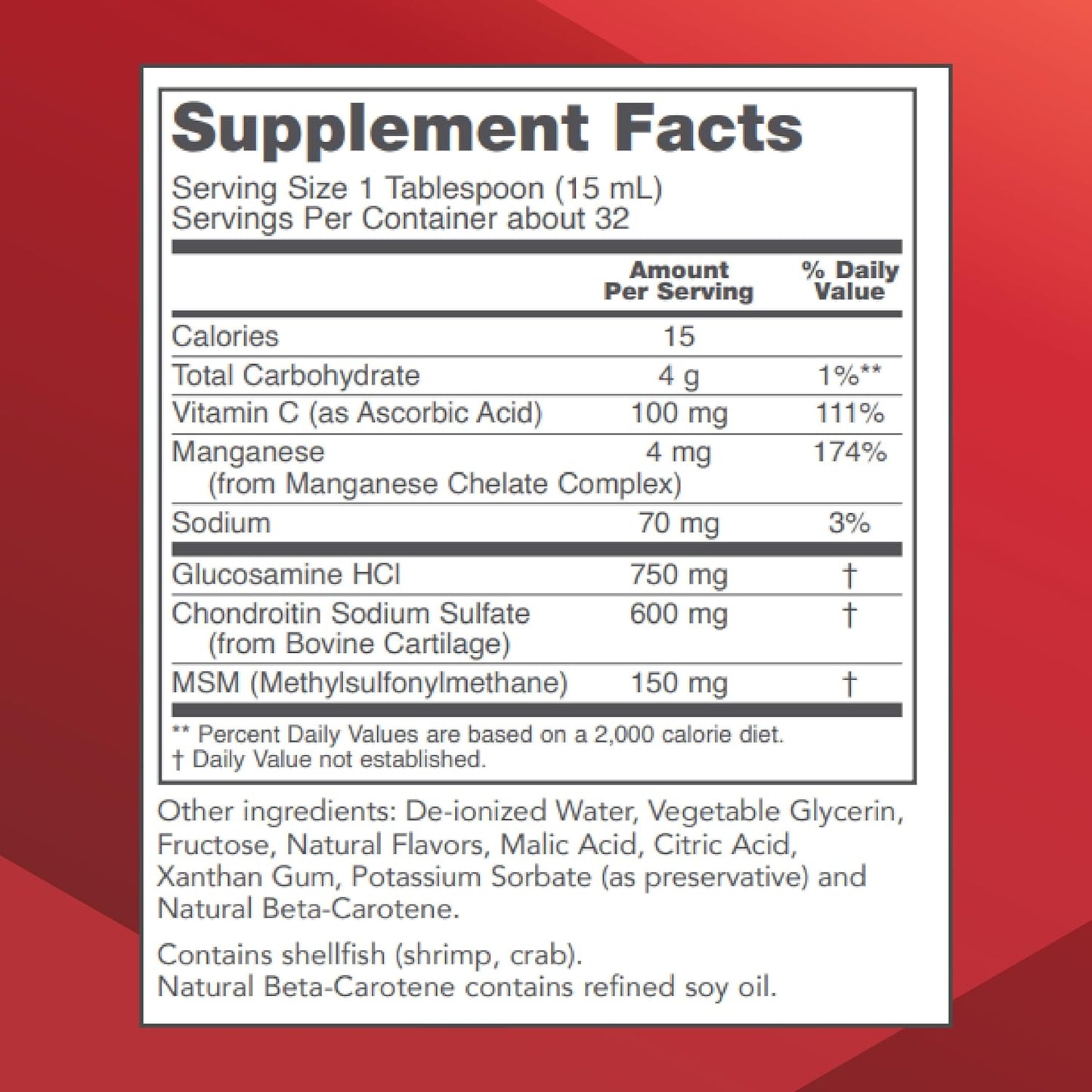 Liquid Glucosamine & Chondroitin with MSM