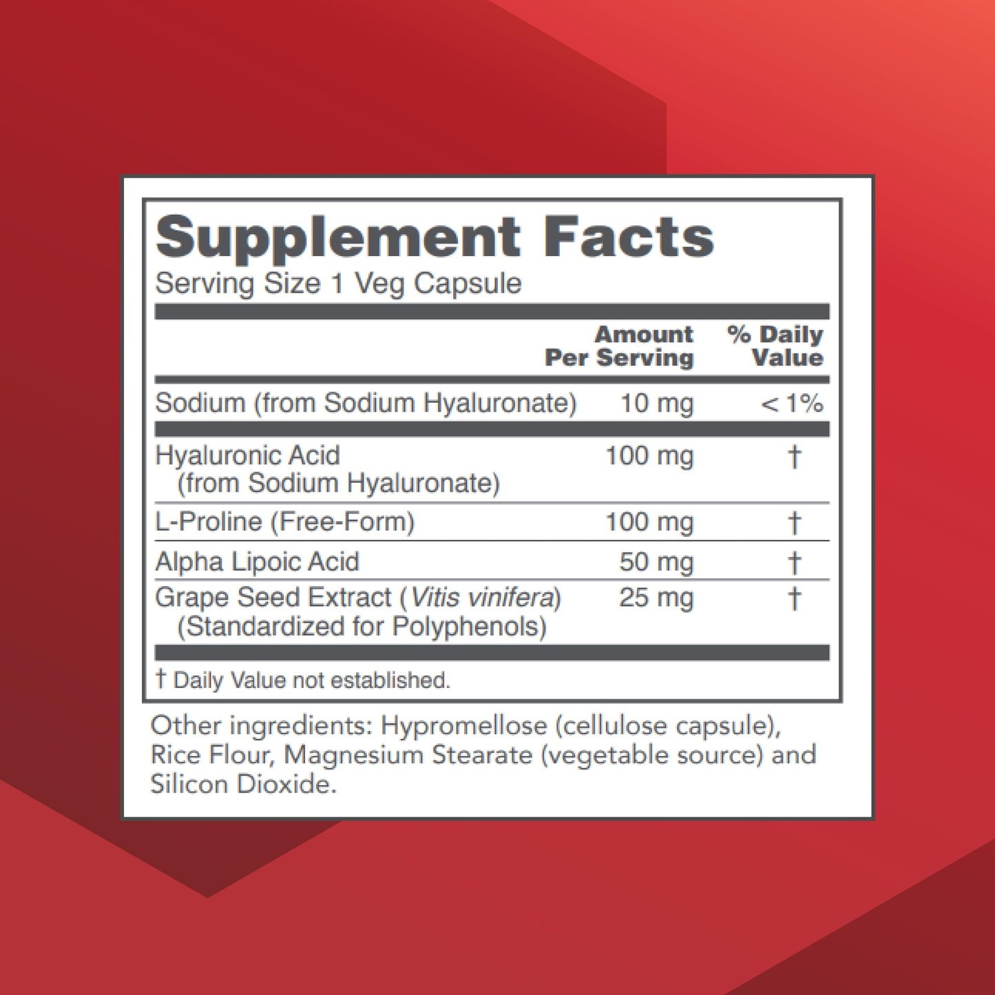 Hyaluronic Acid 100mg with Co-Factors