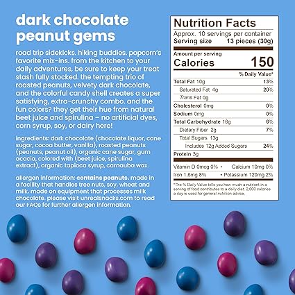 Unreal Dark Chocolate Peanut Gems