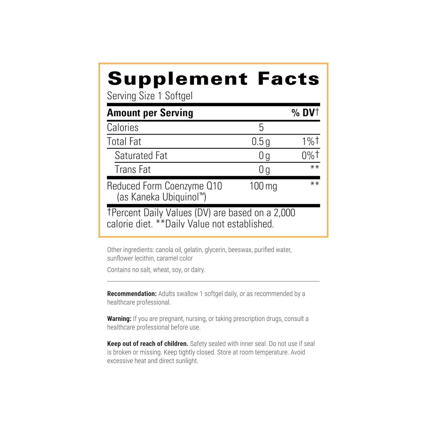 UBQH 100 Mg (CoQ10 Ubiquinol)