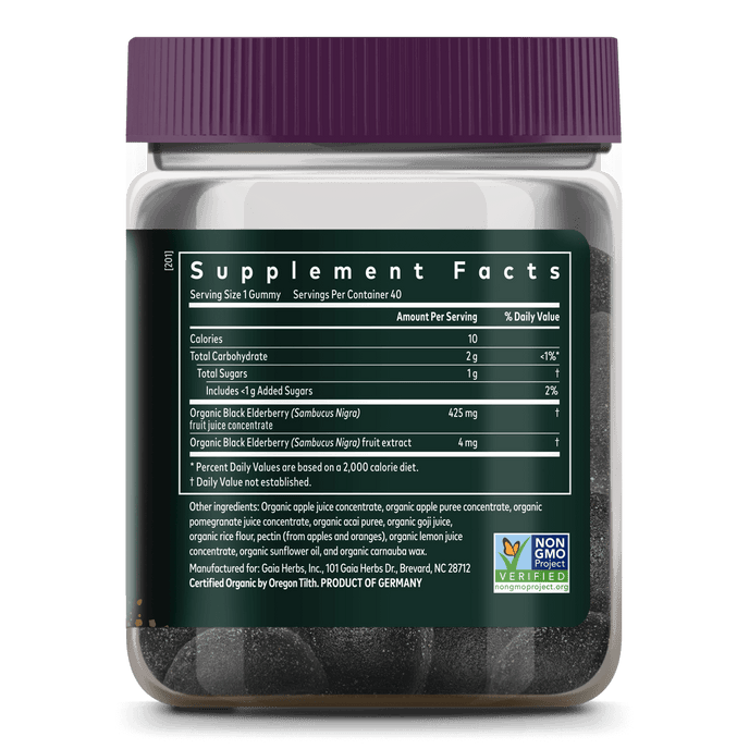 GaiaKids Black Elderberry Daily Gummies