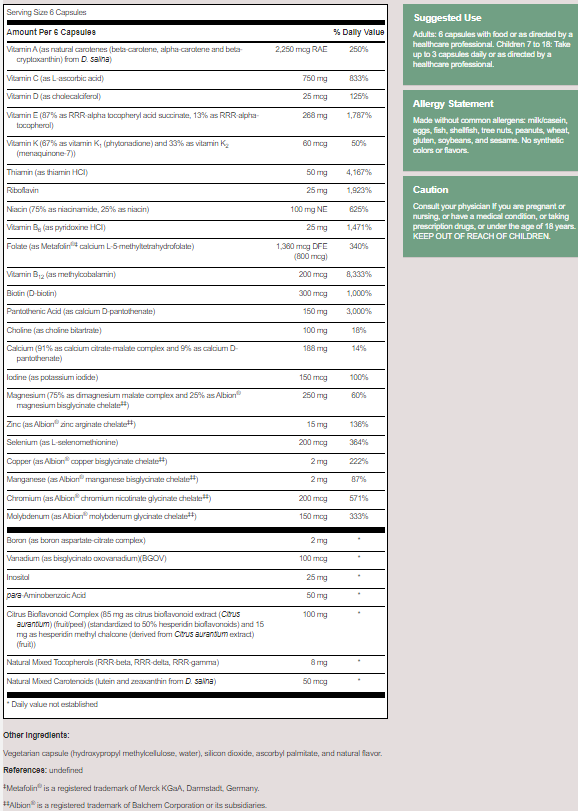 MultiThera 1 Capsule Formula Plus K