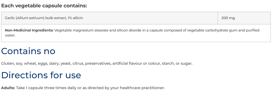 Allicin SAP