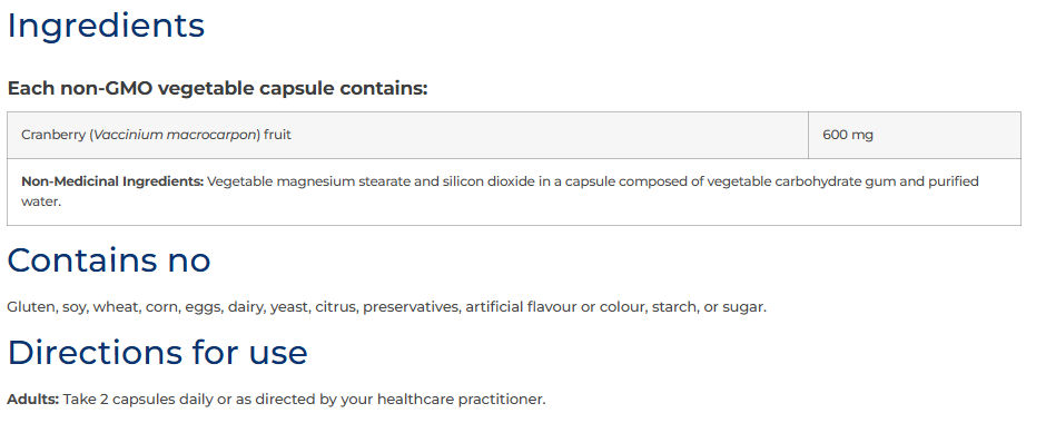Cranberry SAP-UTI