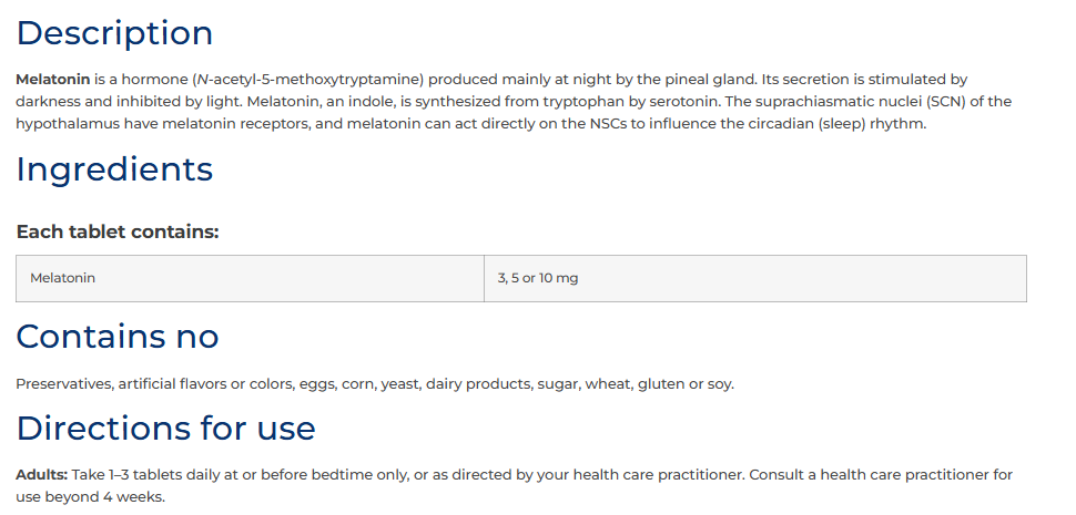 Melatonin SAP