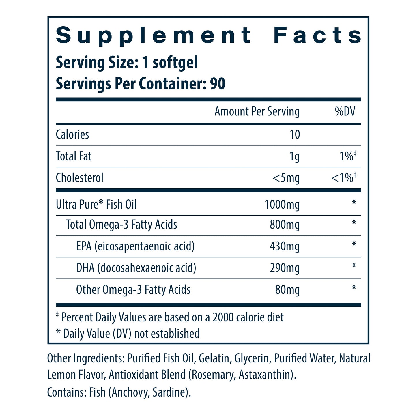 Ultra Pure Fish Oil 800 Triglyceride Form