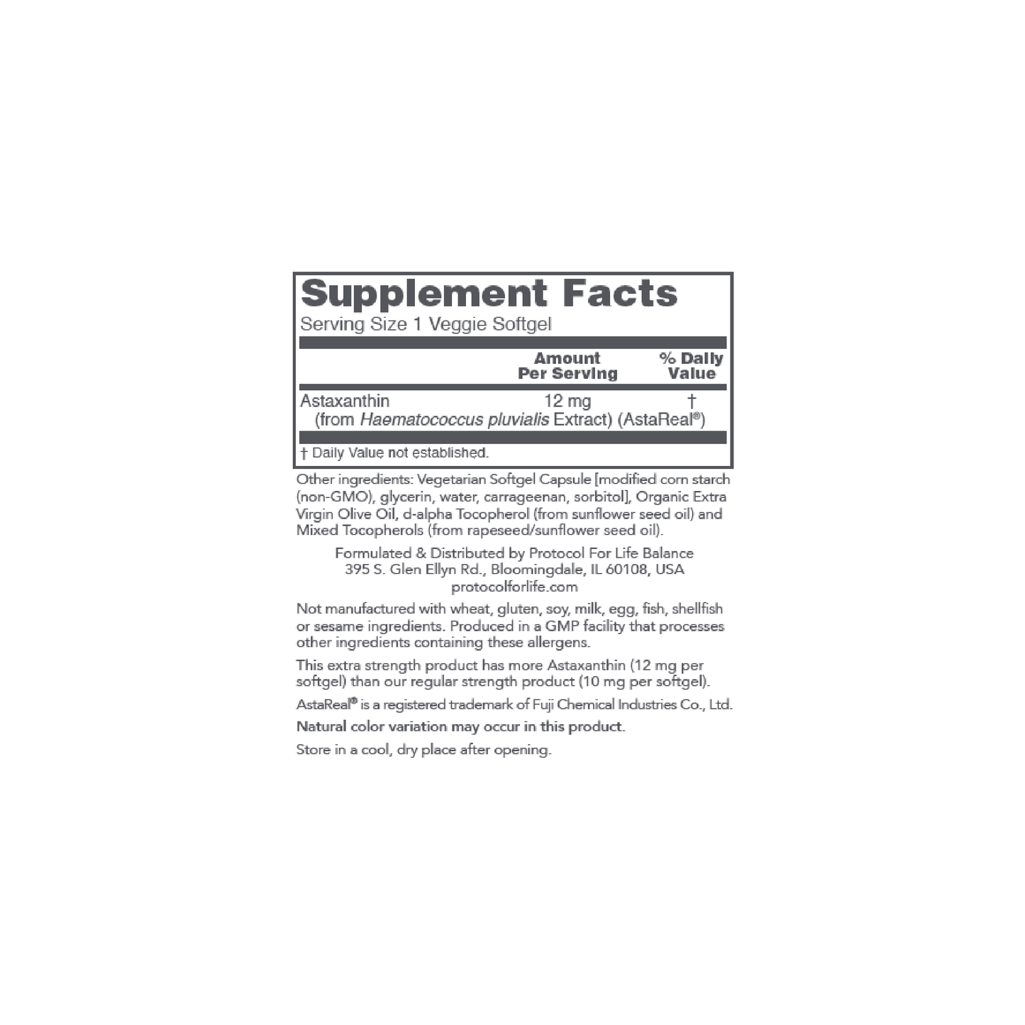 Astaxanthin 12mg