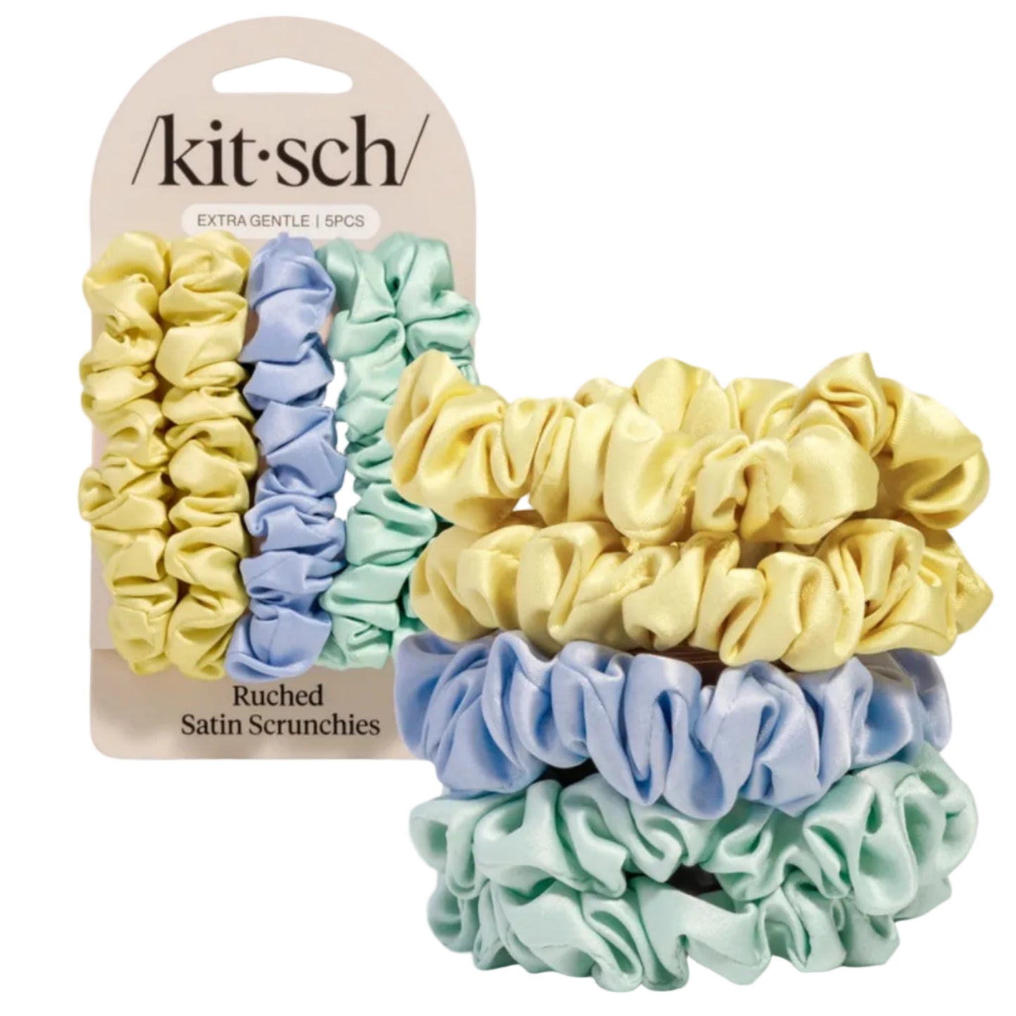 Ruched Satin Scrunchies Set