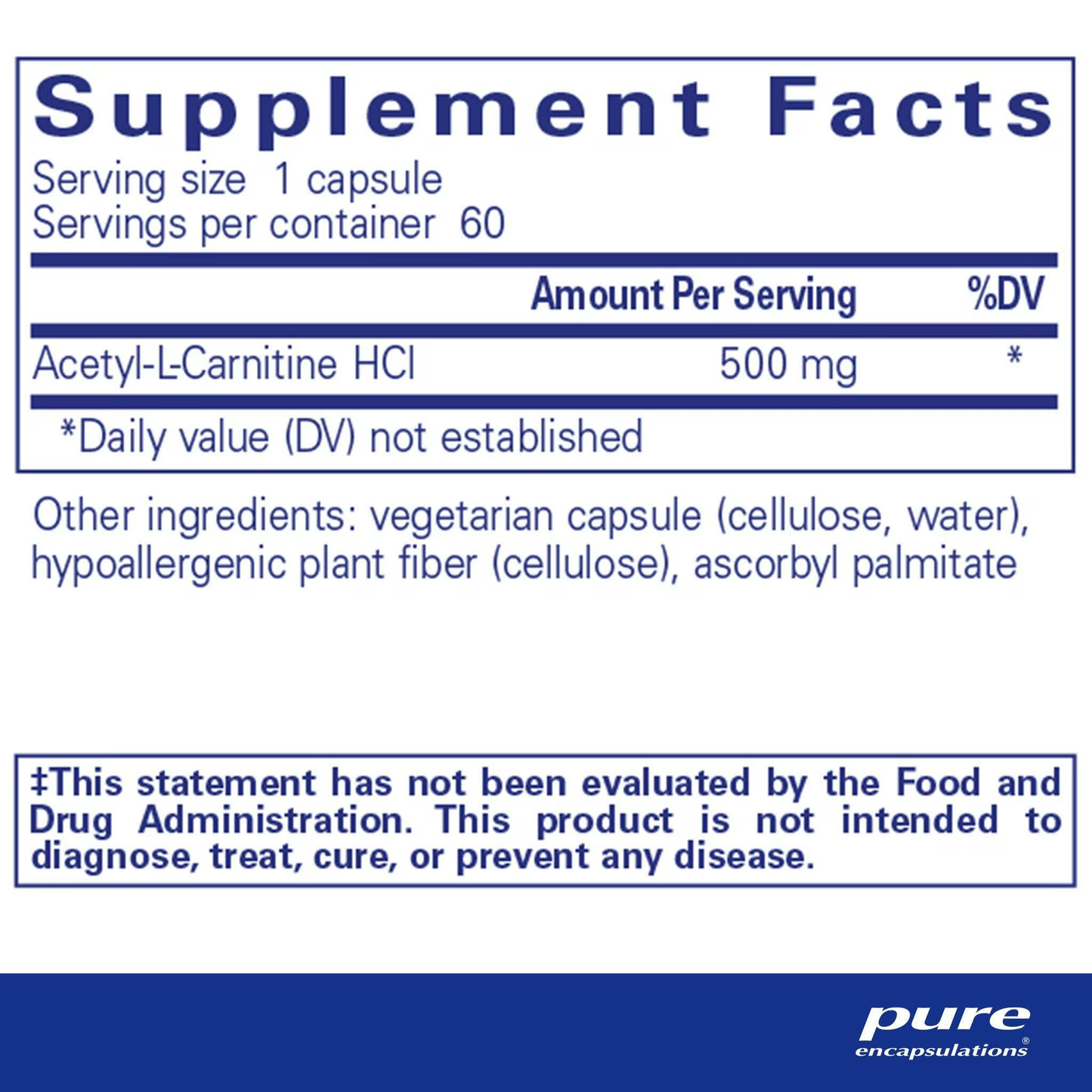 Acetyl L-Carnitine 500mg